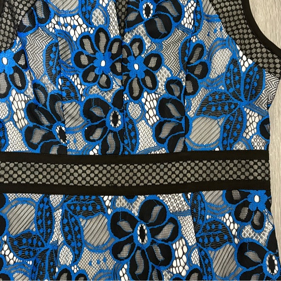 Nikibiki Black and Blue Floral Lace Midi Dress - Picture 3 of 8